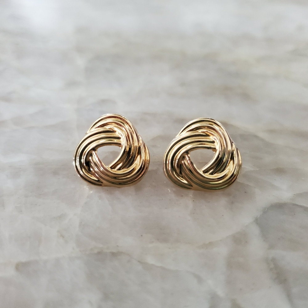 Gold Knot Stud Earrings